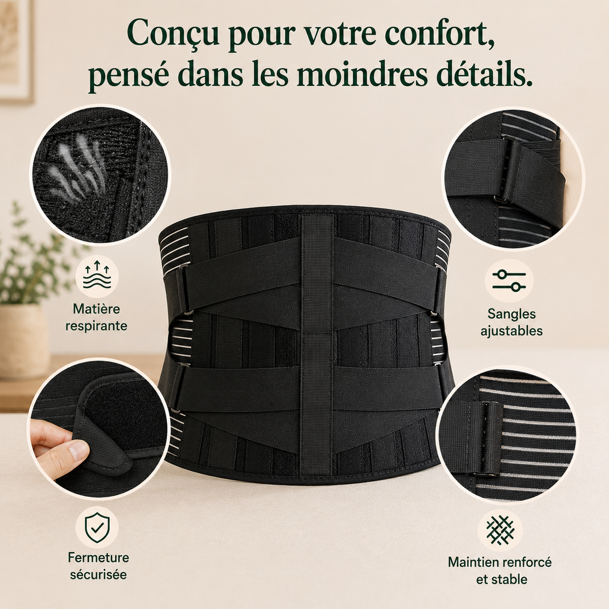 Ceinture Lombaire de Soutien Ajustable