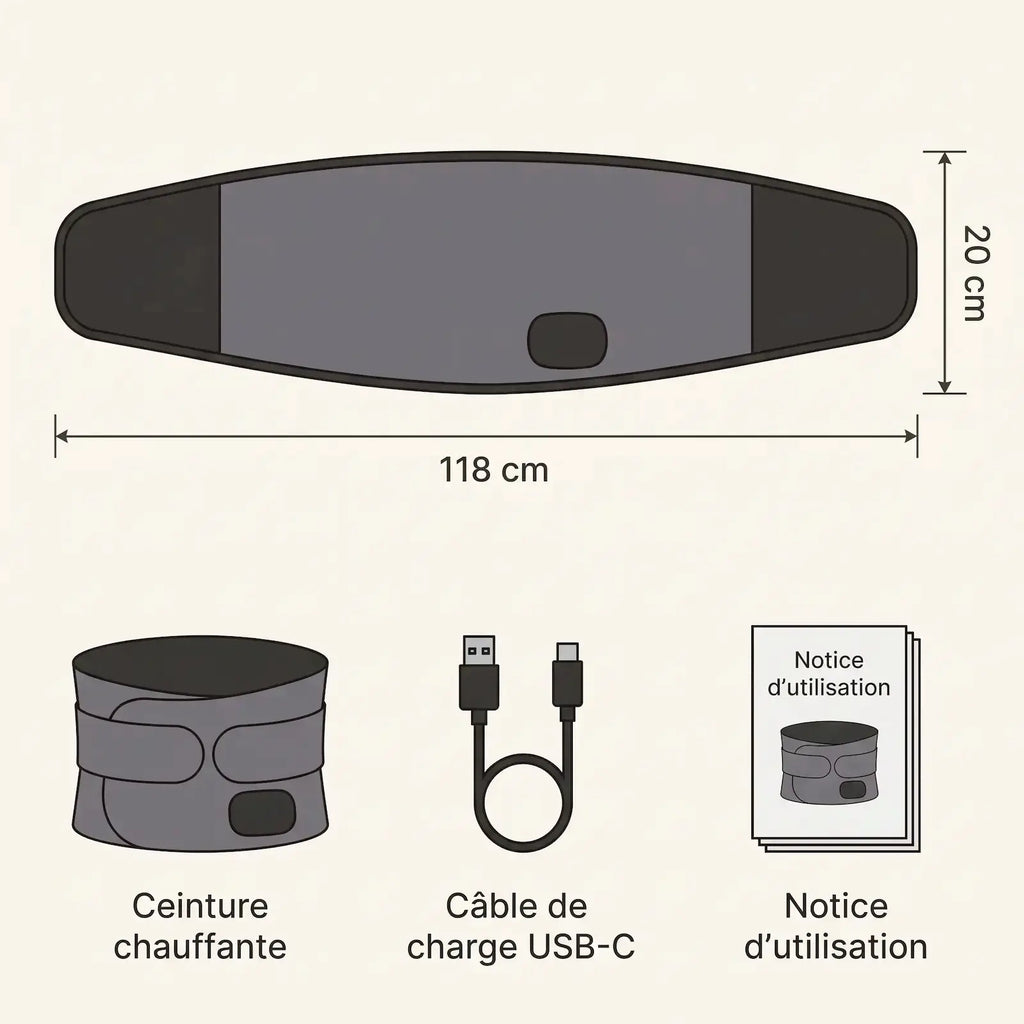 Ceinture Lombaire Chauffante & Massante Rechargeable