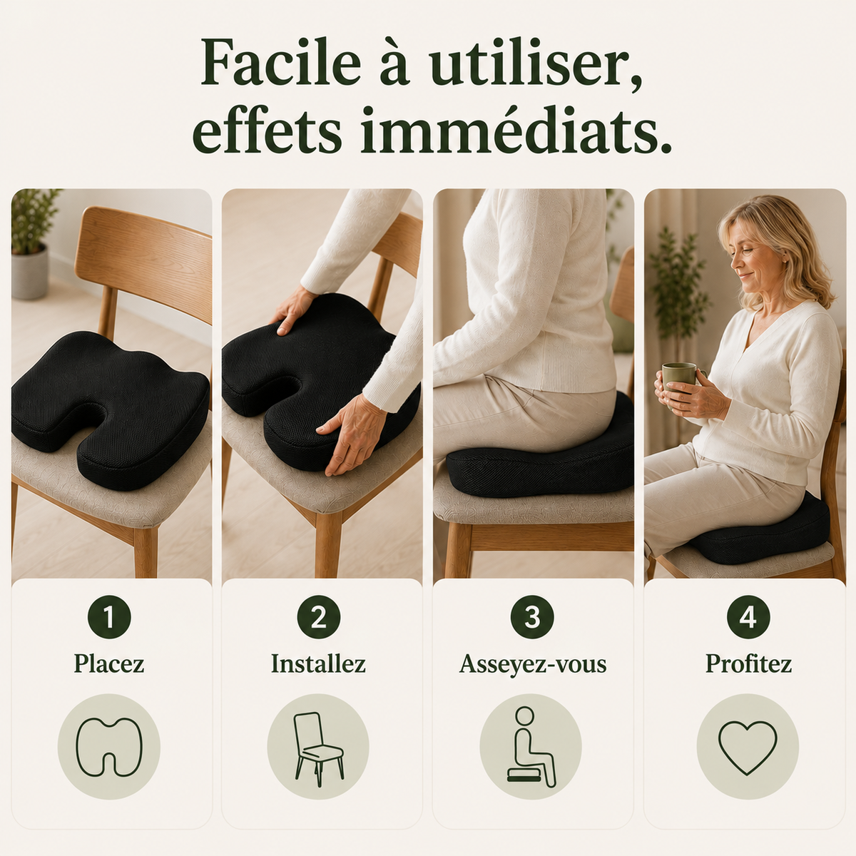 Coussin d’Assise Ergonomique Mémoire de Forme