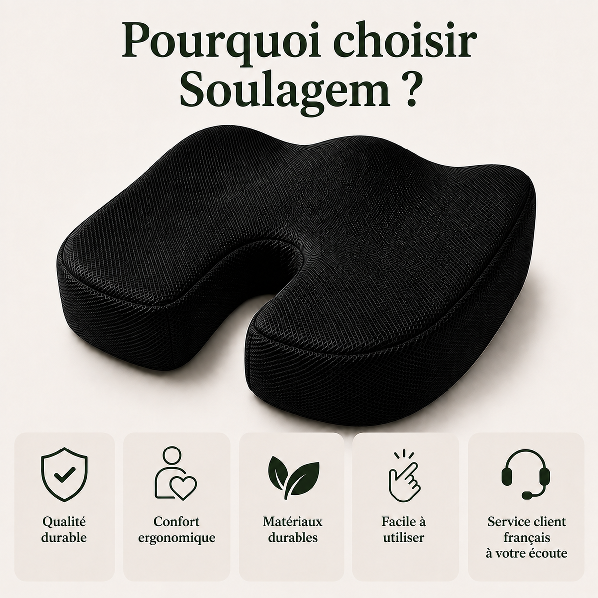 Coussin d’Assise Ergonomique Mémoire de Forme
