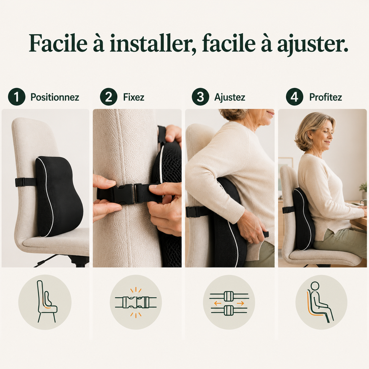 Coussin Lombaire Ergonomique Voiture & Bureau