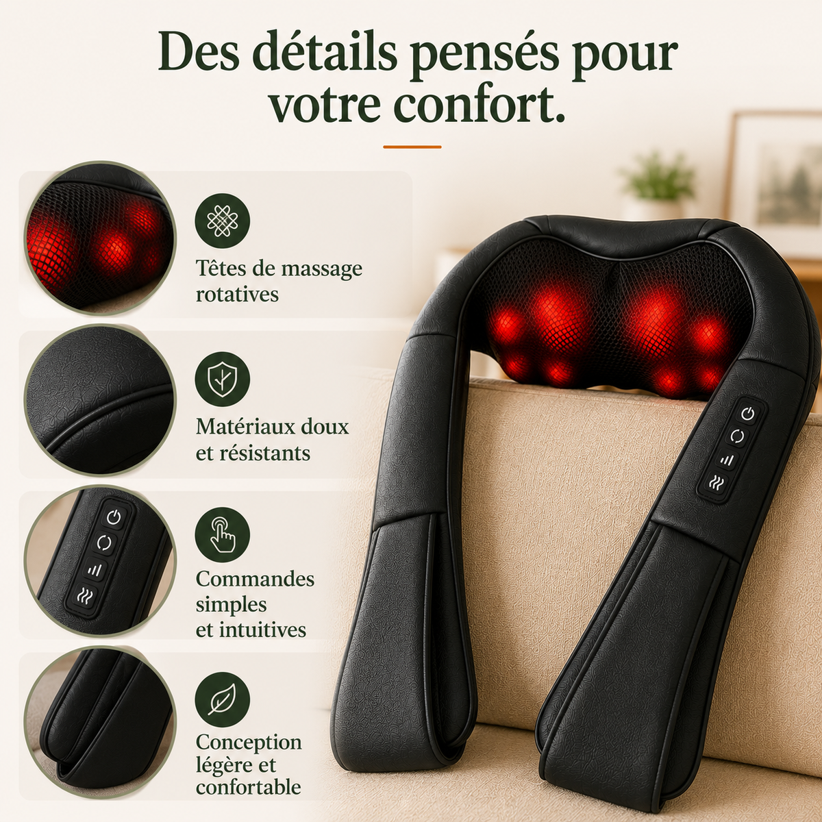 Masseur Chauffant Relax Dos & Nuque
