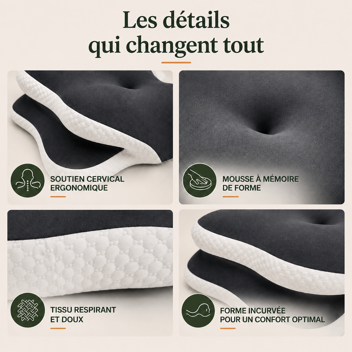 Oreiller Cervical Mémoire de Forme